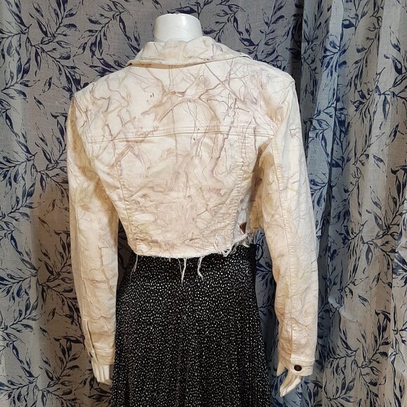 Vintage Guess Marble Distressed Jean Jacket Size S Cotton - Picture 2 of 5